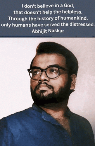 A Man With Glasses And A Quote From Abhijit Naskar GIF