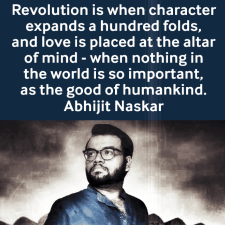 A Man With Glasses And A Quote From Abhijit Naskar GIF