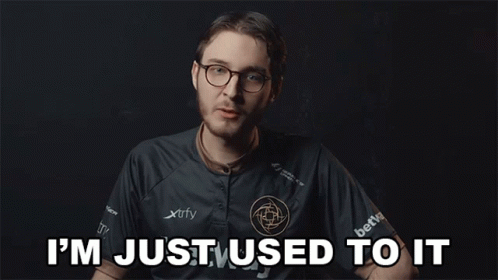 A Man With Glasses And A Shirt That Says I 'M Just Used To It On It GIF