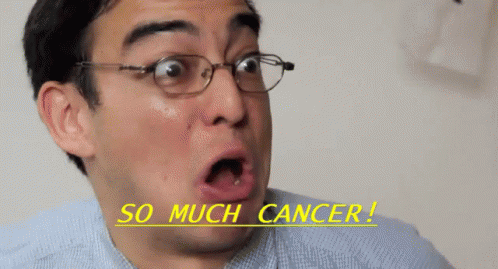 A Man With Glasses And A Surprised Look On His Face Is Saying So Much Cancer GIF