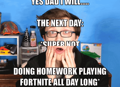 A Man With Glasses And A Surprised Look On His Face Says Yes Dad I Will GIF