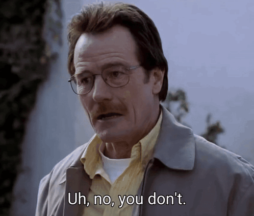A Man With Glasses And A Yellow Shirt Says Uh No You Don T GIF