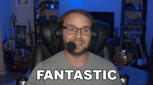 A Man With Glasses And Headphones Says Fantastic GIF