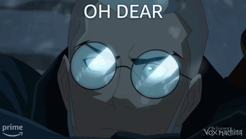 A Man With Glasses And The Words Oh Dear Above Him GIF