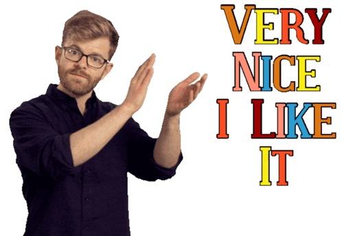 Man With Glasses Applauds Behind Very Nice I Like It GIF