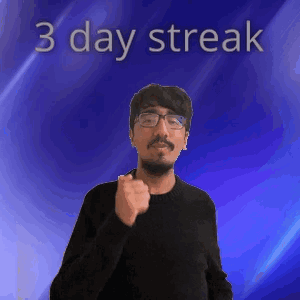A Man With Glasses Is Giving A Thumbs Up In Front Of A Blue Background With The Words 3 Day Streak Written On It . GIF