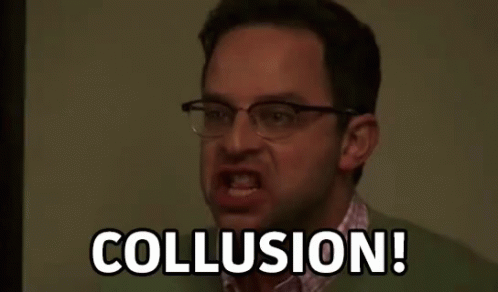 A Man With Glasses Is Making A Funny Face And Saying `` Collusion '' . GIF