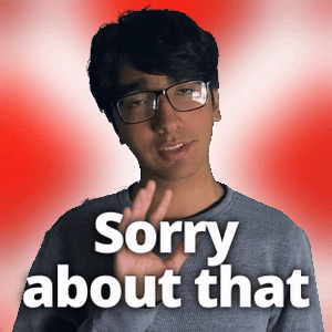 Man With Glasses Making Peace Sign Sorry Behind GIF