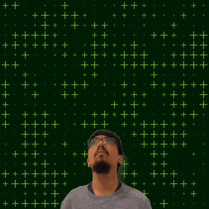 A Man With Glasses Looks Up At The Number 18 On A Green Background GIF