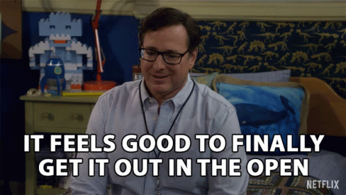 A Man With Glasses Says It Feels Good To Finally Get It Out In The Open Netflix GIF