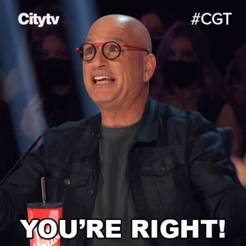 A Man With Glasses Says " You 'Re Right " In Front Of A Crowd GIF
