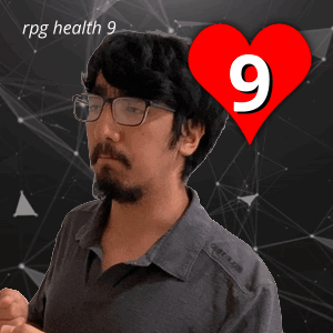 A Man With Glasses Stands In Front Of A Red Heart With The Number 9 On It GIF