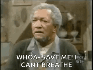 A Man With Gray Hair And A Beard Is Saying `` Whoa-Save Me ! I Cant Breathe '' . GIF