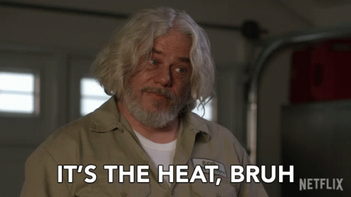A Man With Gray Hair Says It 'S The Heat Bruh Netflix GIF