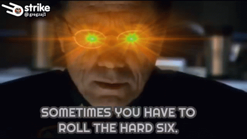 Man With Green Eyes And Glasses Says Roll The Hard Six GIF