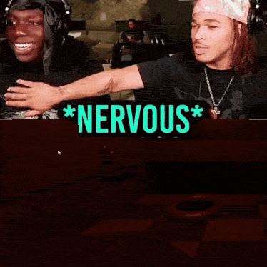 A Man With Headphones And A Bandana On His Head Says Feels The Aura GIF