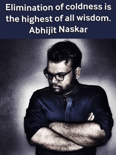 Man With Crossed Arms And Wisdom Quote Above GIF