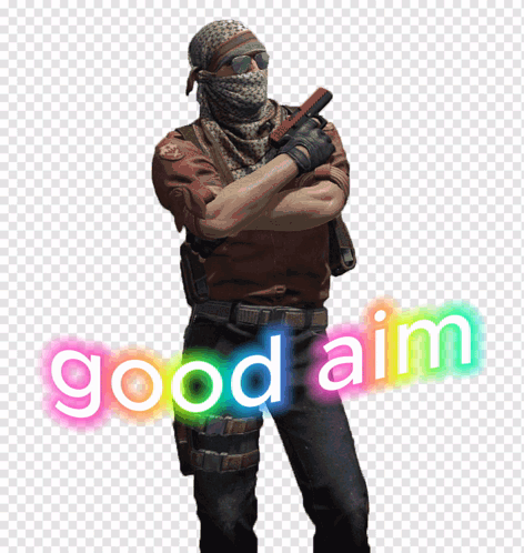 Man With Crossed Arms Saying Good Aim GIF