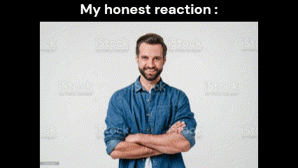 A Man With His Arms Crossed Is Smiling And Looking At The Camera . GIF