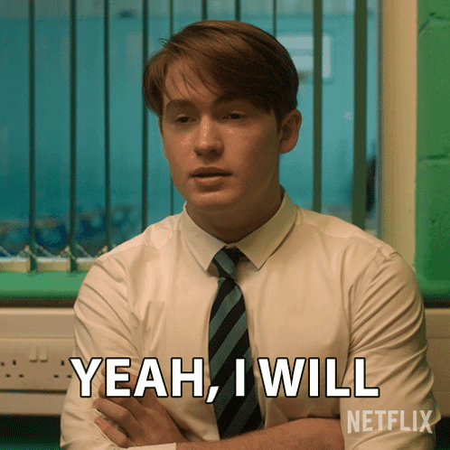 A Man With His Arms Crossed Says Yeah I Will GIF