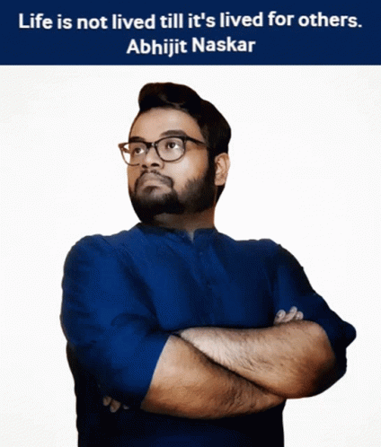A Man With His Arms Crossed Under A Quote By Abhijit Naskar GIF