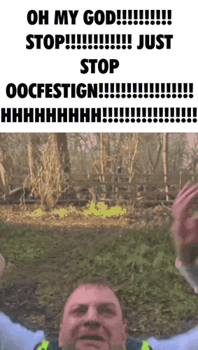 A Man With His Arms In The Air Says Oh My God GIF