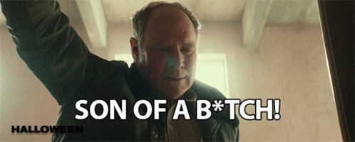A Man With His Arms In The Air Says Son Of A Bitch GIF