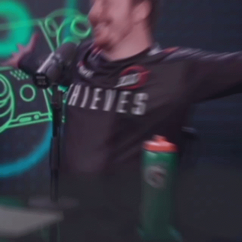 A Man With His Arms Outstretched And The Words I 'M Back Baby Above Him GIF