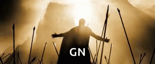 A Man With His Arms Outstretched Is Surrounded By Arrows And The Word Gn Is On The Bottom GIF