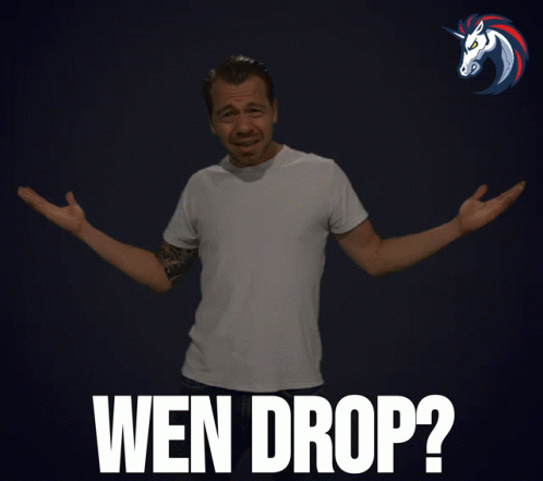 A Man With His Arms Outstretched With The Words Wen Drop Written Below Him GIF