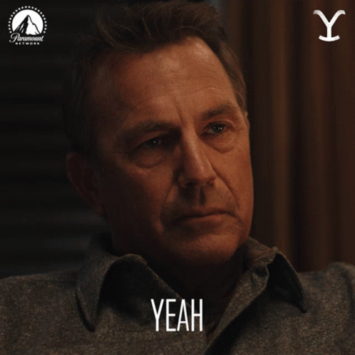 A Man With His Eyes Closed And The Word Yeah On His Face GIF