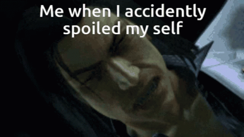 A Man With His Eyes Closed And The Words Me When I Accidently Spoiled My Self GIF