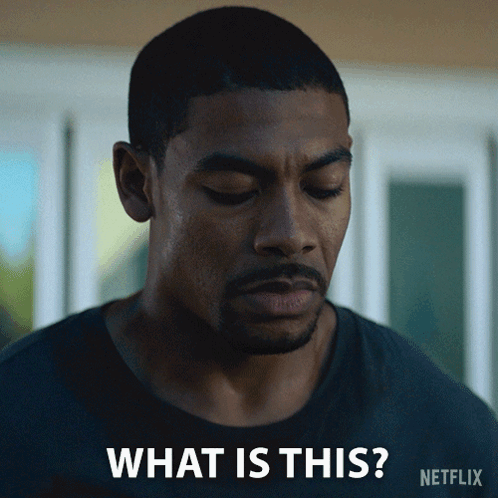 Man With Closed Eyes And What Is This Text GIF