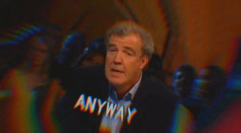 A Man With His Eyes Closed Has The Word Anyway On His Shirt GIF
