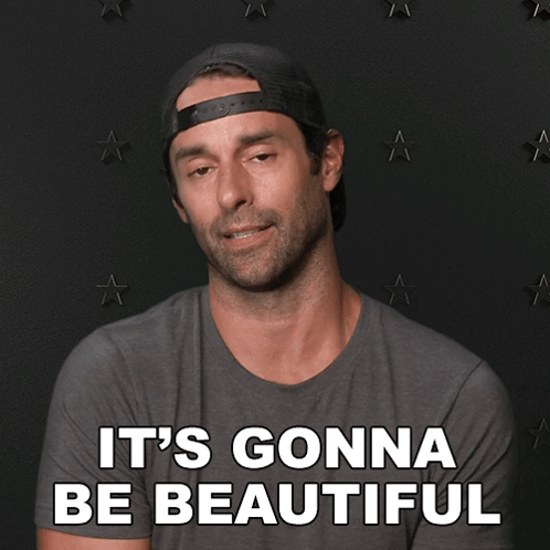 A Man With His Eyes Closed Has The Words It 'S Gonna Be Beautiful On His Shirt GIF