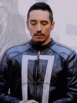 A Man With His Eyes Closed Wearing A Black Leather Jacket GIF
