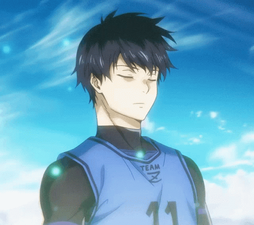 A Man With His Eyes Closed Wears A Blue Team Jersey GIF