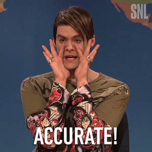A Man With His Hands On His Face And The Word Accurate Written On The Bottom GIF