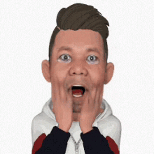 A Man With His Mouth Open And His Hands On His Face GIF