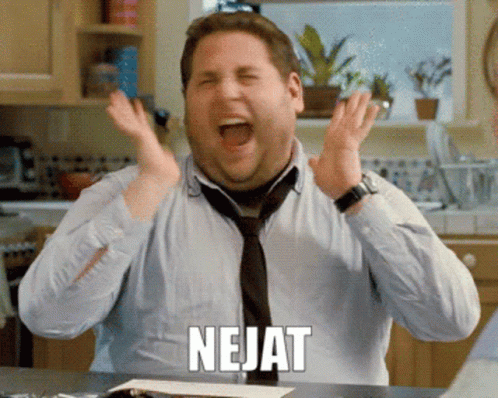 A Man With His Mouth Open And The Word Nejat On His Chest GIF