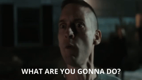 A Man With His Mouth Open And The Words What Are You Gonna Do Below Him GIF