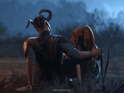 Man With Horns And Woman Named Primnosemc GIF