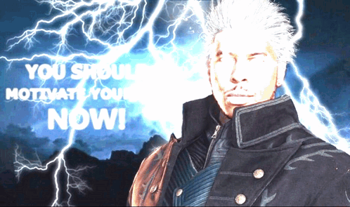 A Man With Lightning Behind Him Says You Should Motivate Your Now GIF