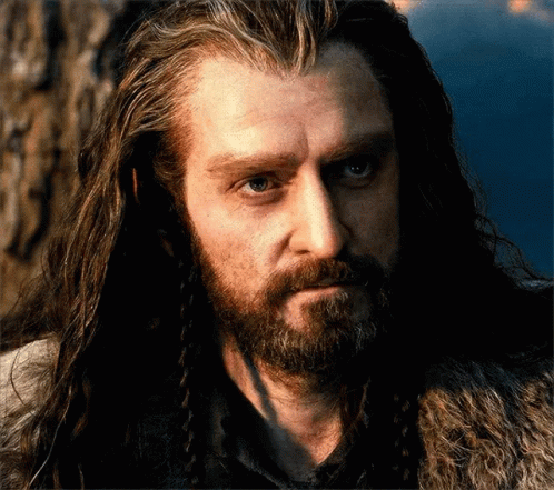 A Man With Long Hair And A Beard Has A Fur Coat On GIF