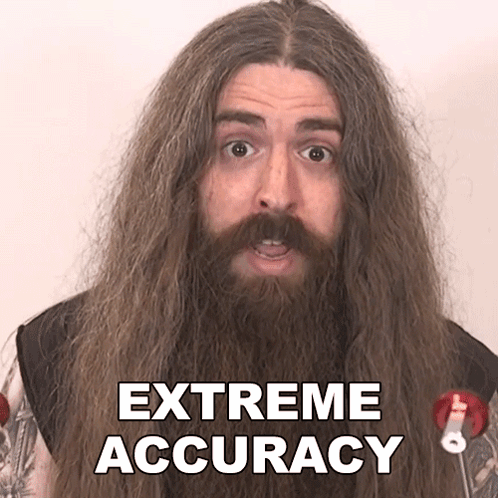Man With Long Hair And Beard Says Extreme Accuracy GIF
