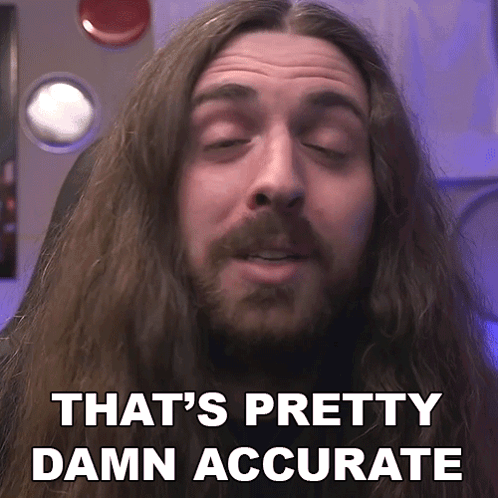Man With Long Hair And Beard Saying That S Pretty Damn Accurate GIF