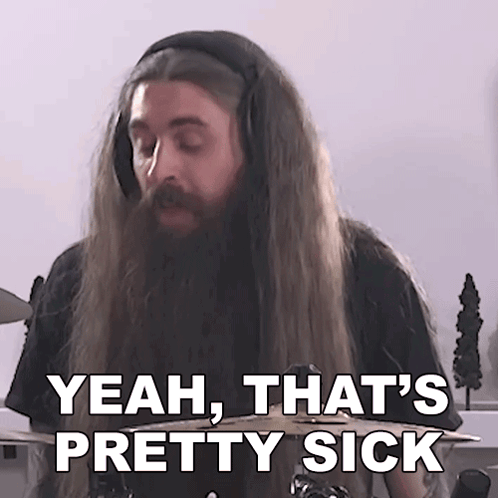 Man With Long Hair And Beard Saying Yeah That's Pretty Sick GIF