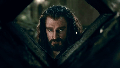 A Man With Long Hair And A Beard Looks Out Of A Window GIF