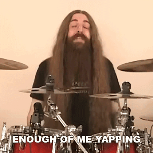 Man With Long Hair And Beard Drums Yapping GIF