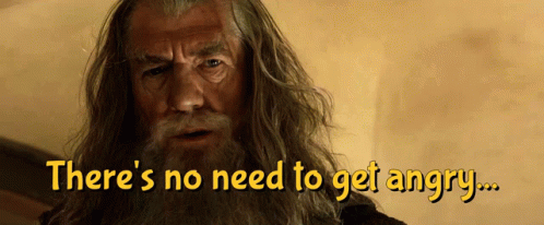 A Man With Long Hair And A Beard Says There Is No Need To Get Angry GIF